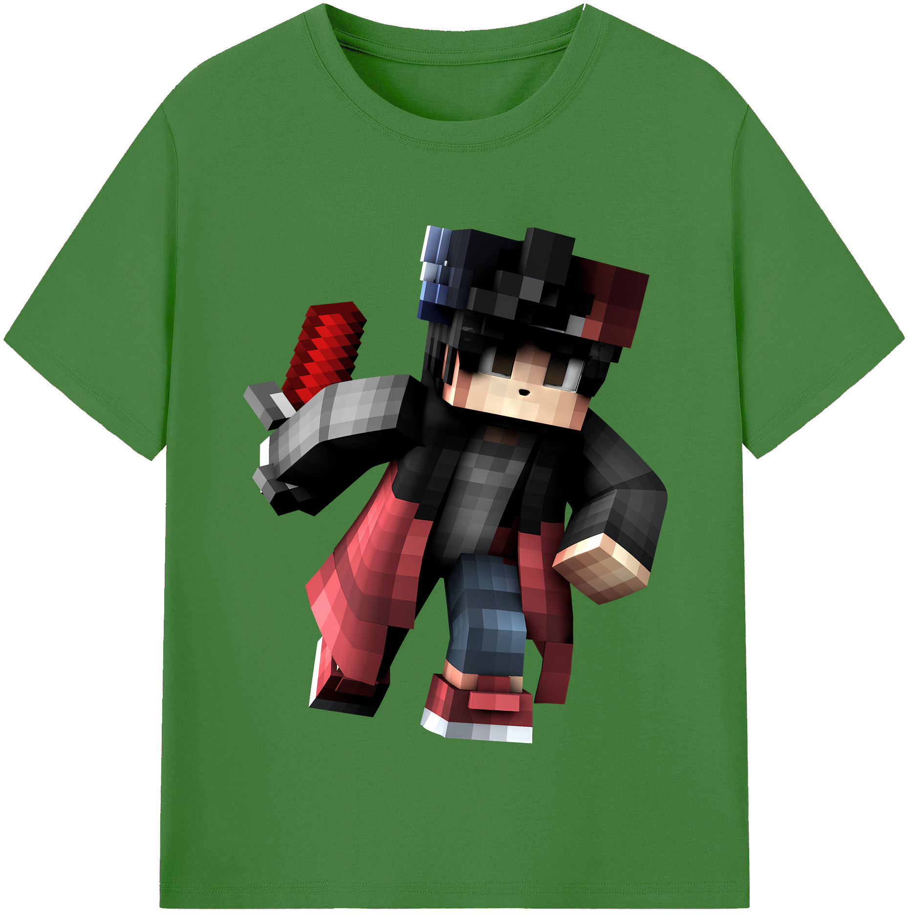 （画像用） マインクラフト ブロックの世界 Minecraft MC Block world レディースカジュアルプリントTシャツ（綿100％）